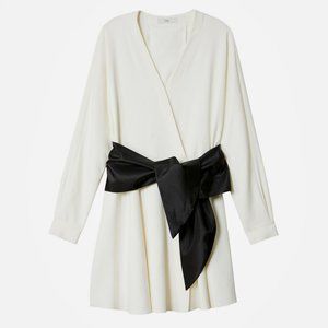 Tibi favorite, The Chalky Drape Dolman Tie Dress